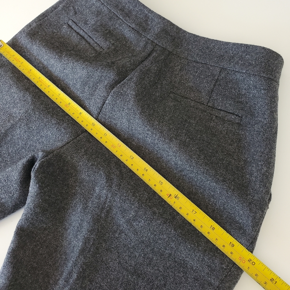 Kate Spade 0 Saturday Pleated Pants Officewear Speckled Dark Grey Wool Trousers - Picture 13 of 16